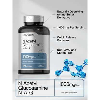 N Acetil Glucosamina 1000 Mg 120 Capsulas Horbaach Suplemento Articular Sin Gluten