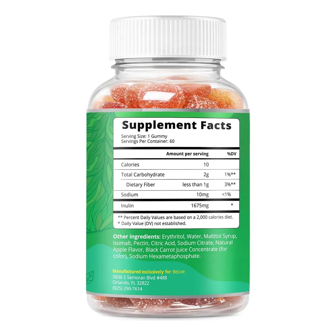 Gomitas De Fibra Prebiótica Con Raíz De Achicoria E Inulina Para Digestión Y Salud Intestinal