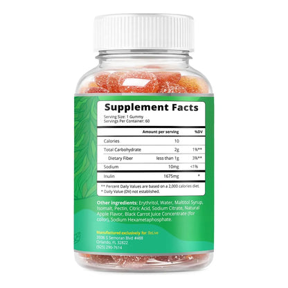 Gomitas De Fibra Prebiótica Con Raíz De Achicoria E Inulina Para Digestión Y Salud Intestinal