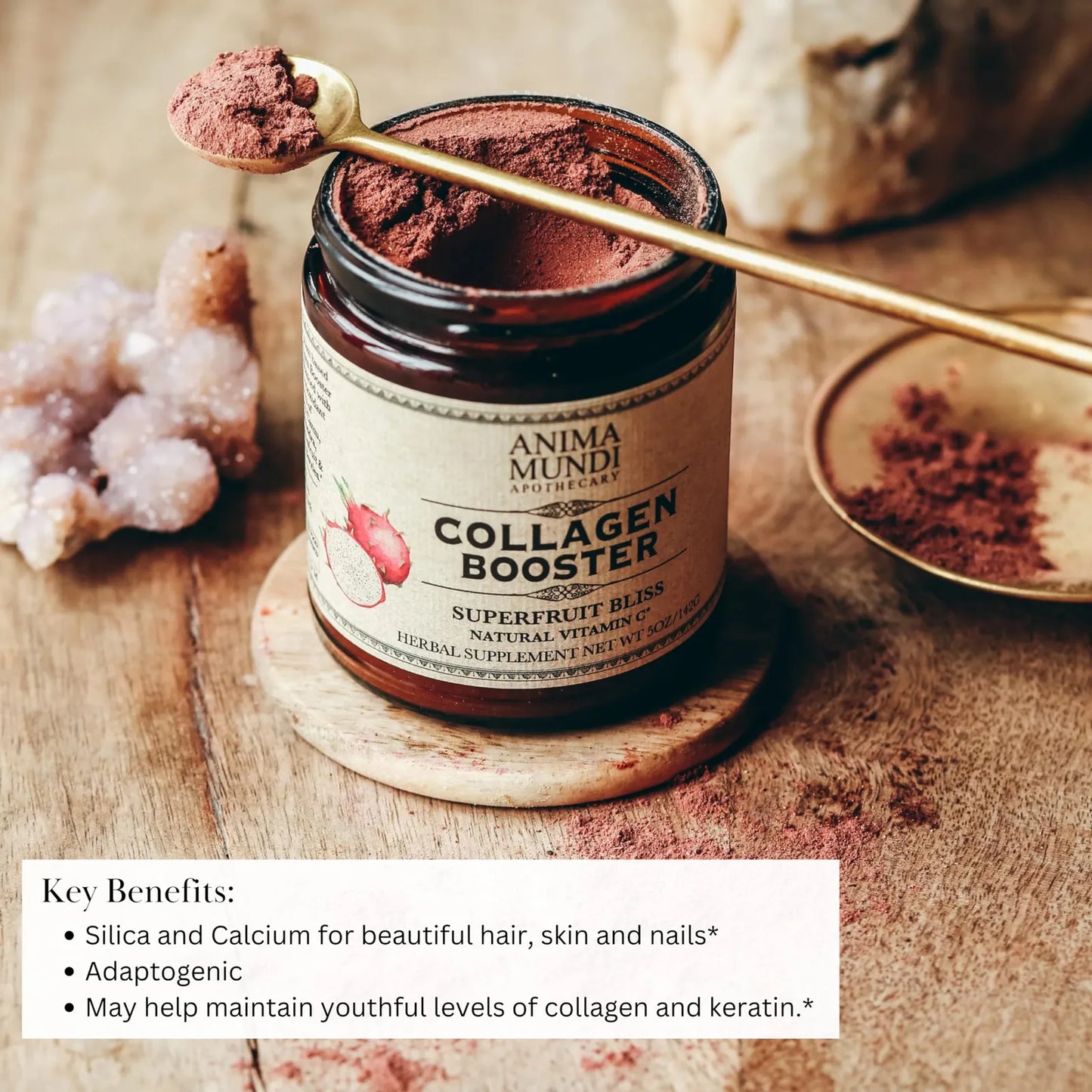 Polvo Potenciador De Colageno Vegano Para Piel Cabello Y Uñas 5 Onzas
