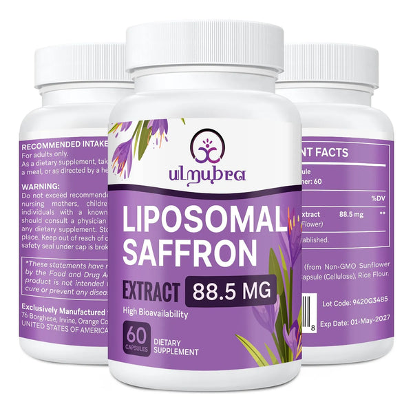 Cápsulas Liposomales De Azafrán 88.5 Mg Máxima Absorción Para Energía Y Enfoque