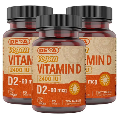 Vitamina D2 Vegana 60 Mcg 2400 Ui 90 Tabletas Suplemento Alimenticio