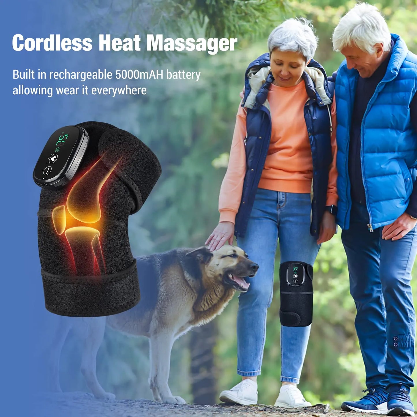 Masajeador De Rodilla Eléctrico Con Calor Y Vibración Almohadilla Térmica Para Artritis