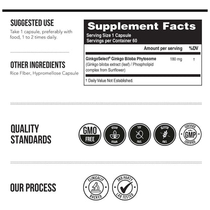 SoActive Ginkgo Biloba Fitosoma 180 Mg 300 Mejor Absorcion Memoria Enfoque
