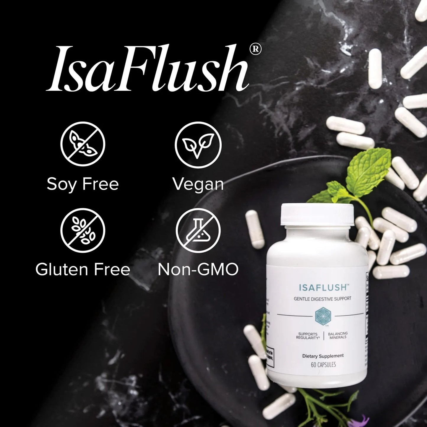 Cápsulas Isaflush 60 Unidades Fórmula Natural Detoxificación Digestión Saludable