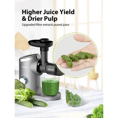 Extractor De Jugo Prensa Fria Masticacion Lenta Aeitto Gris 2 Velocidades Facil Limpiar