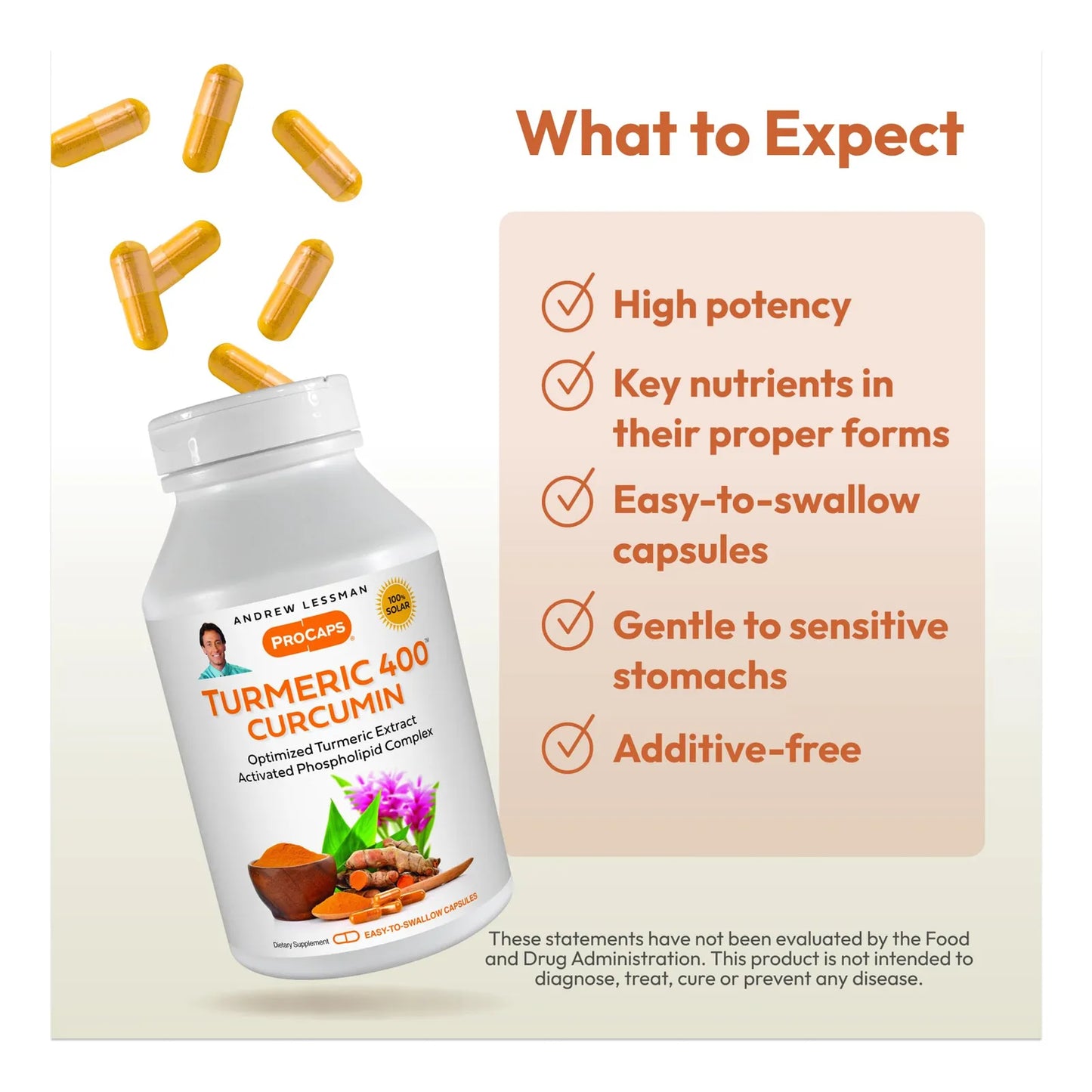 Cúrcuma 400 Mg 120 Cápsulas 95 Curcuminoides Complejo Fosfolípido Alta Absorción