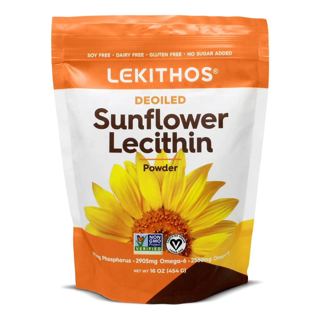 Polvo De Lecitina De Girasol 450 G Alto En Fosfatidil Colina Sin OMG Vegano