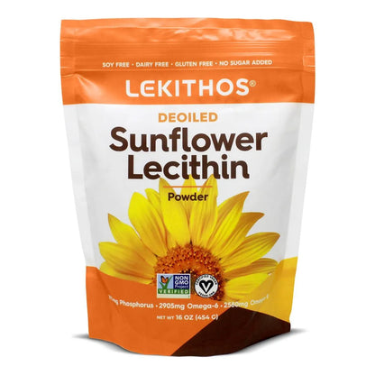Polvo De Lecitina De Girasol 450 G Alto En Fosfatidil Colina Sin OMG Vegano