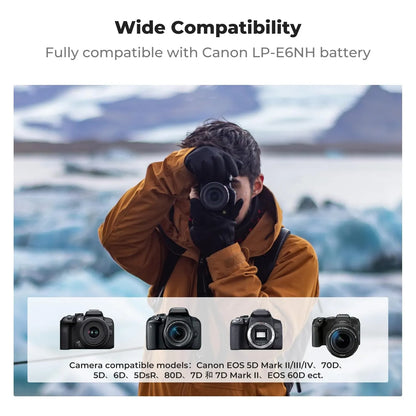 Cargador Triple LP E6NH Con Pantalla LCD Para Canon EOS R5 R6 R7 5D 6D 7D Carga Rapida Y Segura