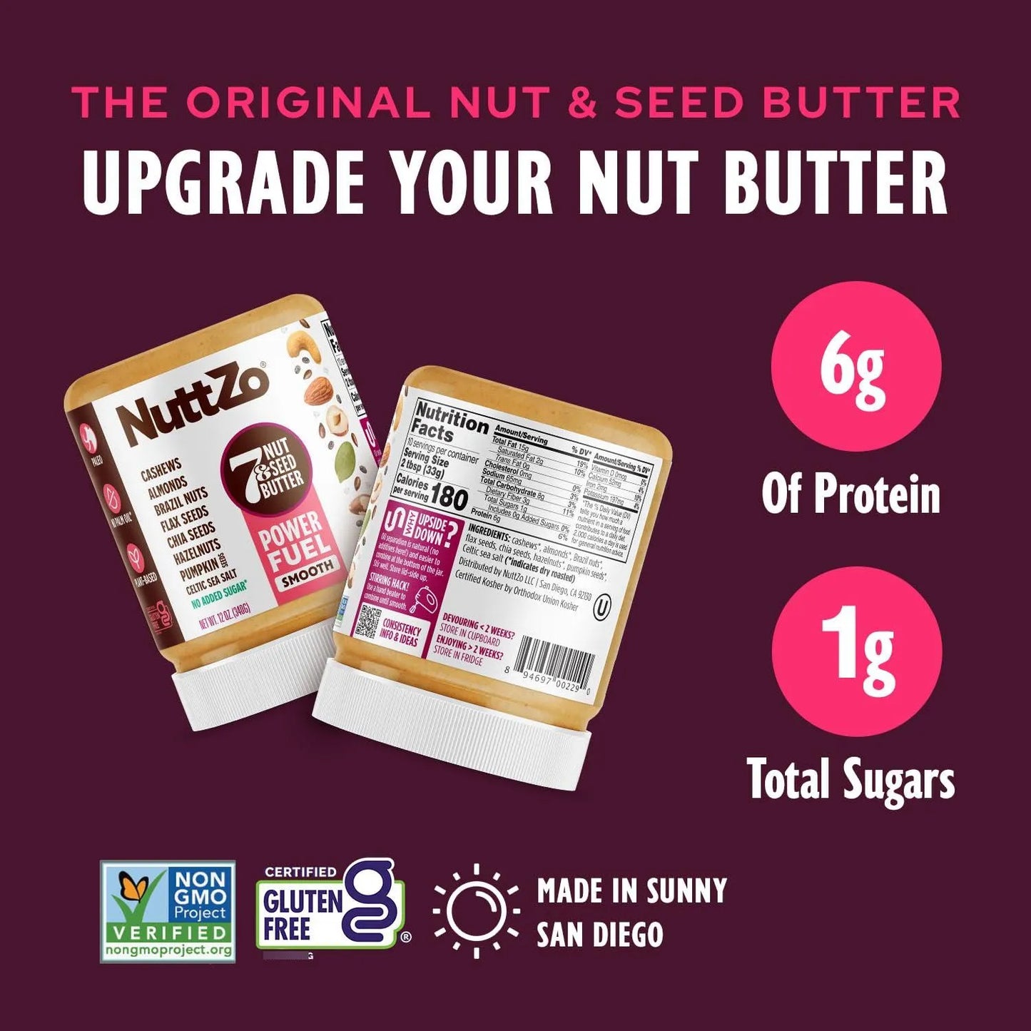 Mantequilla Natural De Nueces Y Semillas Mezcla Energética 7 Ingredientes Sin Azúcar Añadido