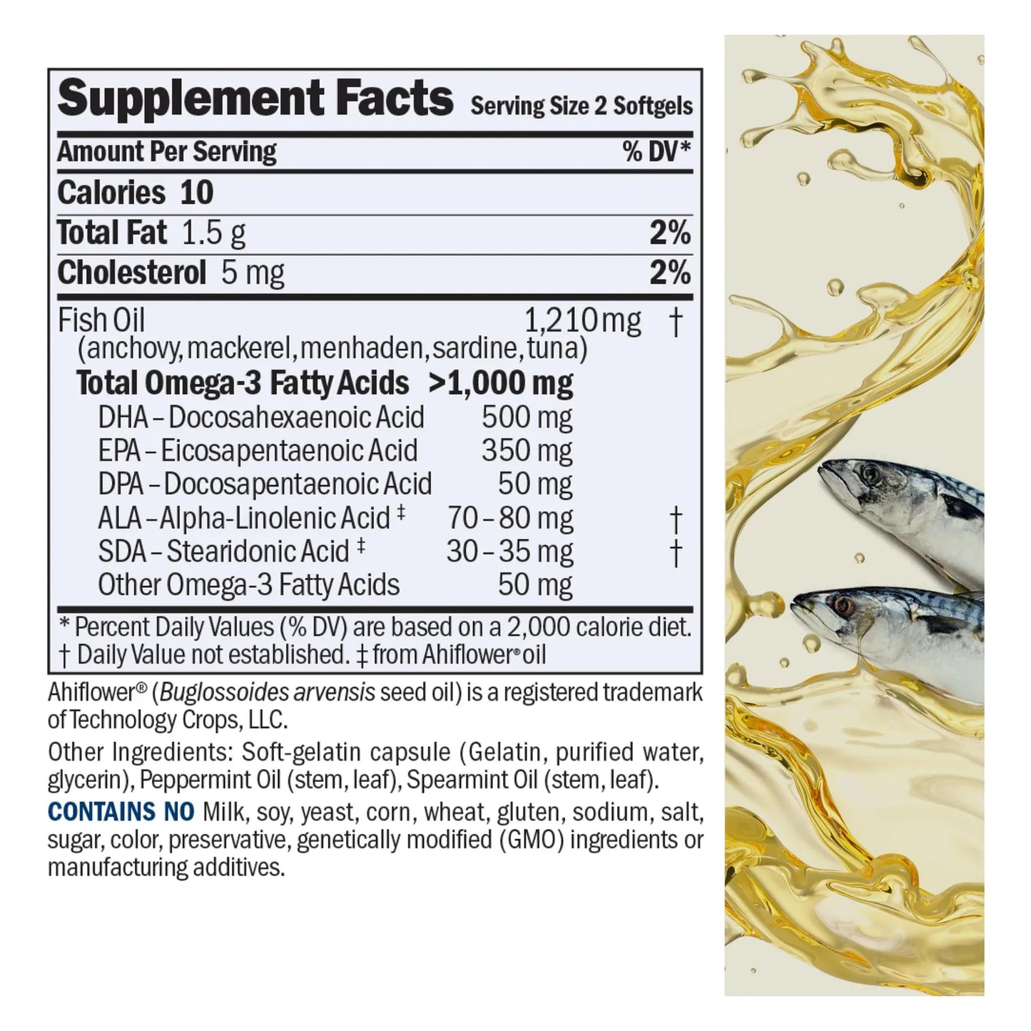 Omega 3 Menta Ultra Puro 60 Capsulas Andrew Lessman Alto DHA Sin Sabor Pescado