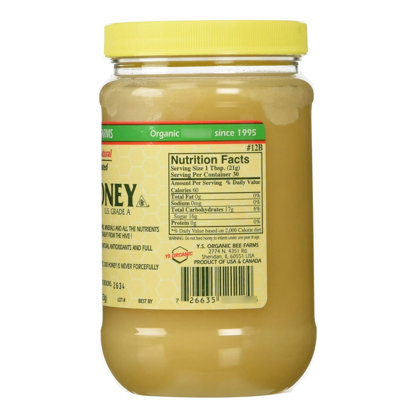 Miel Cruda Eco Bee Farms 620g Pack X4 Pura Sin Procesar Usa