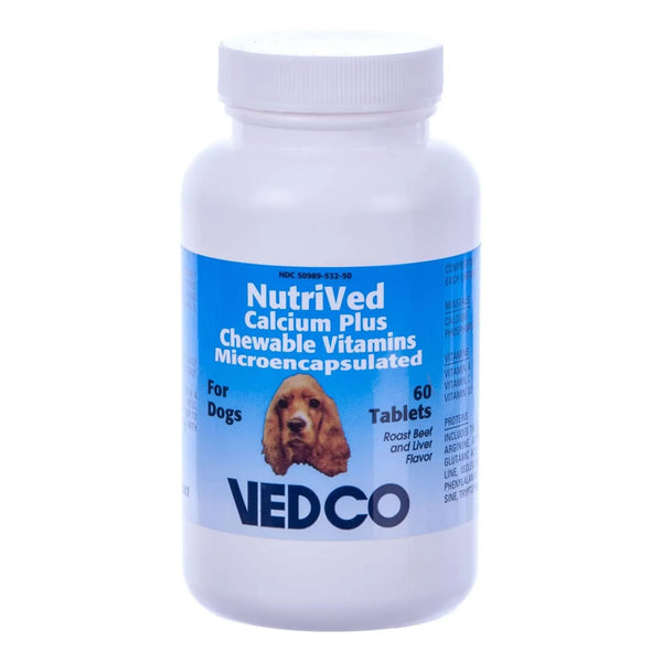 Tabletas Masticables De Calcio Para Perros NutriVed Calcium Plus 60 Unidades Sabor