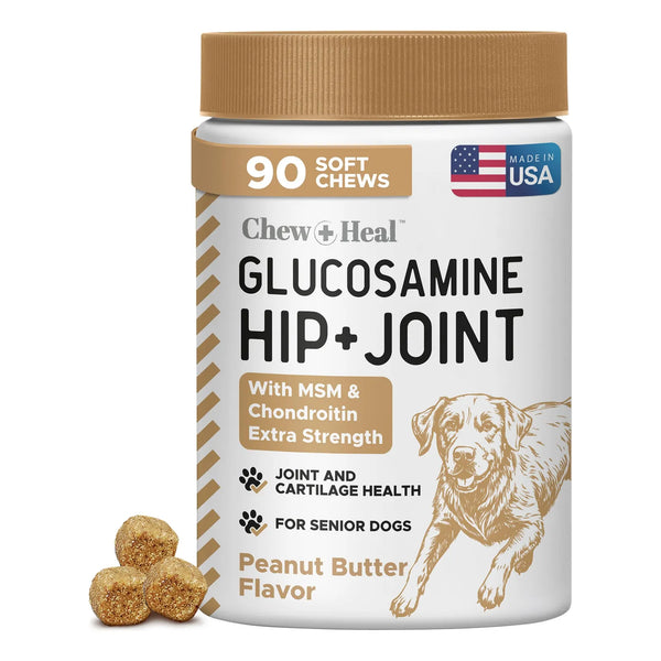 Masticables Glucosamina Perro 90 Unidades Salud Cadera Articulaciones Sabor Mantequilla Maní