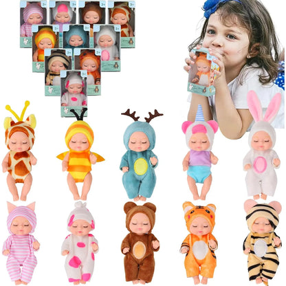 Set 10 Muñecas Reborn 10 Cm Ropa Animal Regalo Ideal Niños