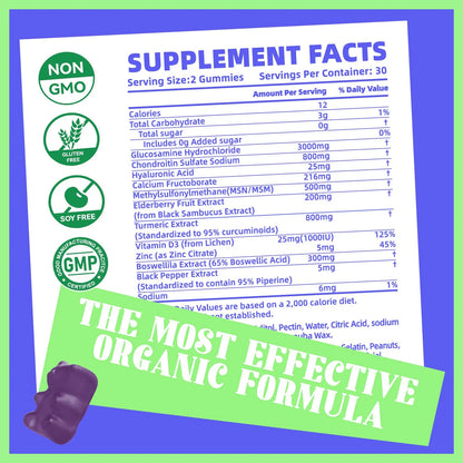 Gominolas Glucosamina Condroitina MSM Elderberry Soporte Articular Adultos