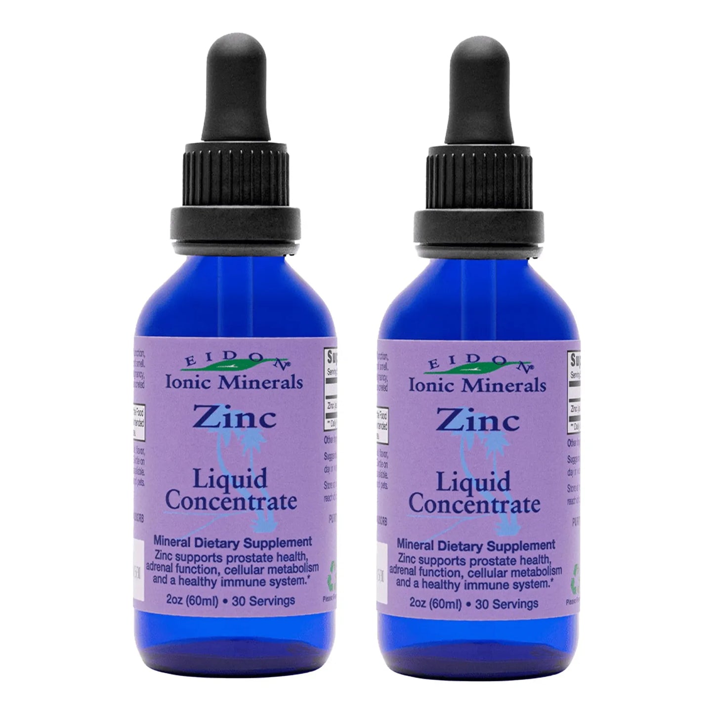 Concentrado Liquido De Zinc Eidon Ionic Minerals Suplemento Para Sistema Inmunologico Y Piel 2 Onzas