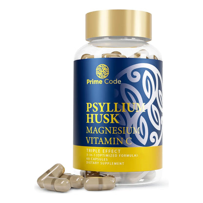 Capsulas De Cascara De Psyllium 1000mg Con Citrato De Magnesio Y Vitamina C Salud Digestiva