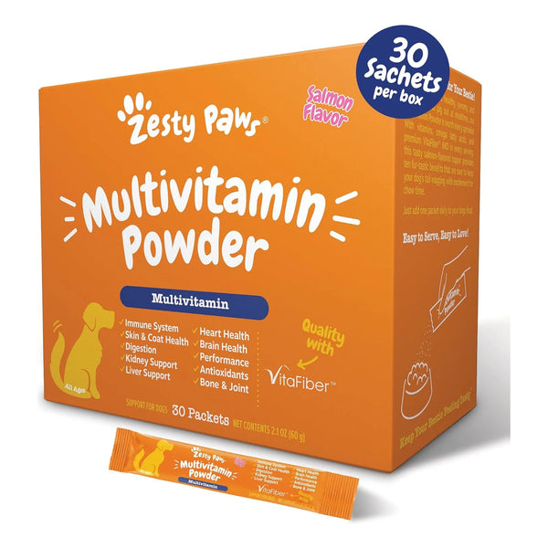 Multivitaminico En Polvo 10 En 1 Para Perros Soporte Intestinal E Inmunologico Sabor Salmon