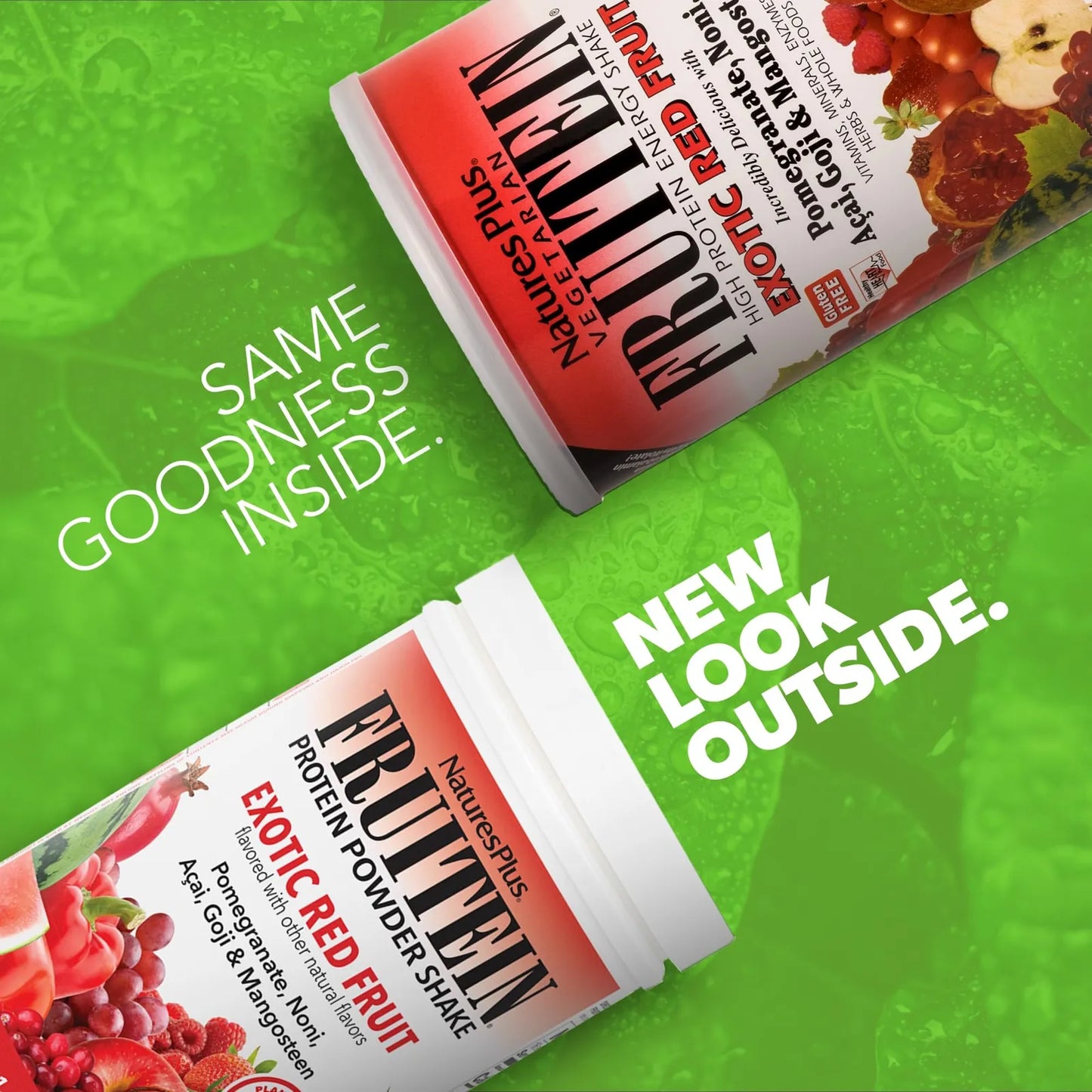 Batido Exotico De Frutas Rojas NaturesPlus Fruitein 1.3 Libras Proteina Vegetal Energia