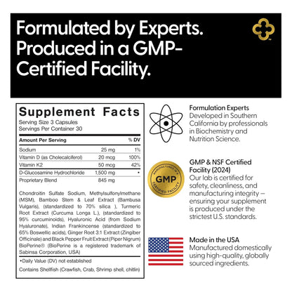 Suplemento Articular Glucosamina 1500mg Condroitina Msm Curcuma Soporte Movilidad