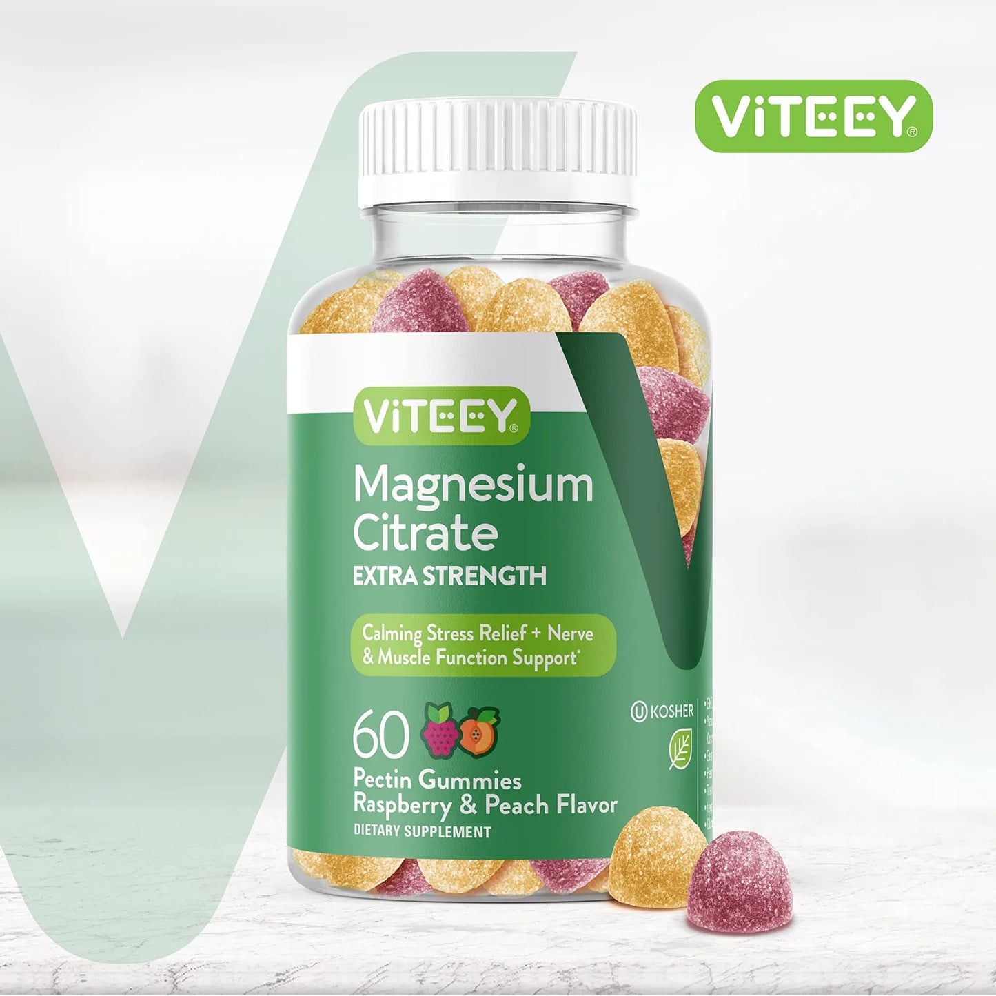 Gomitas De Citrato De Magnesio Extra Fuerte 170 Mg Relajacion Muscular Y Sueño Profundo Vegano