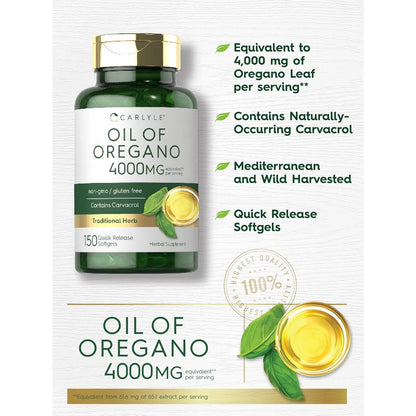 Aceite De Orégano Carlyle Apoyo Diario 150 Cápsulas Sin Sabor - Imagen 6