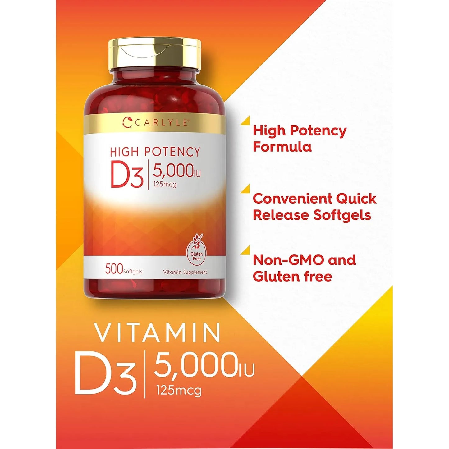 Vitamina D3 5000 Ui Carlyle Cápsulas Blandas Alta Potencia Sin Gluten - Imagen 7