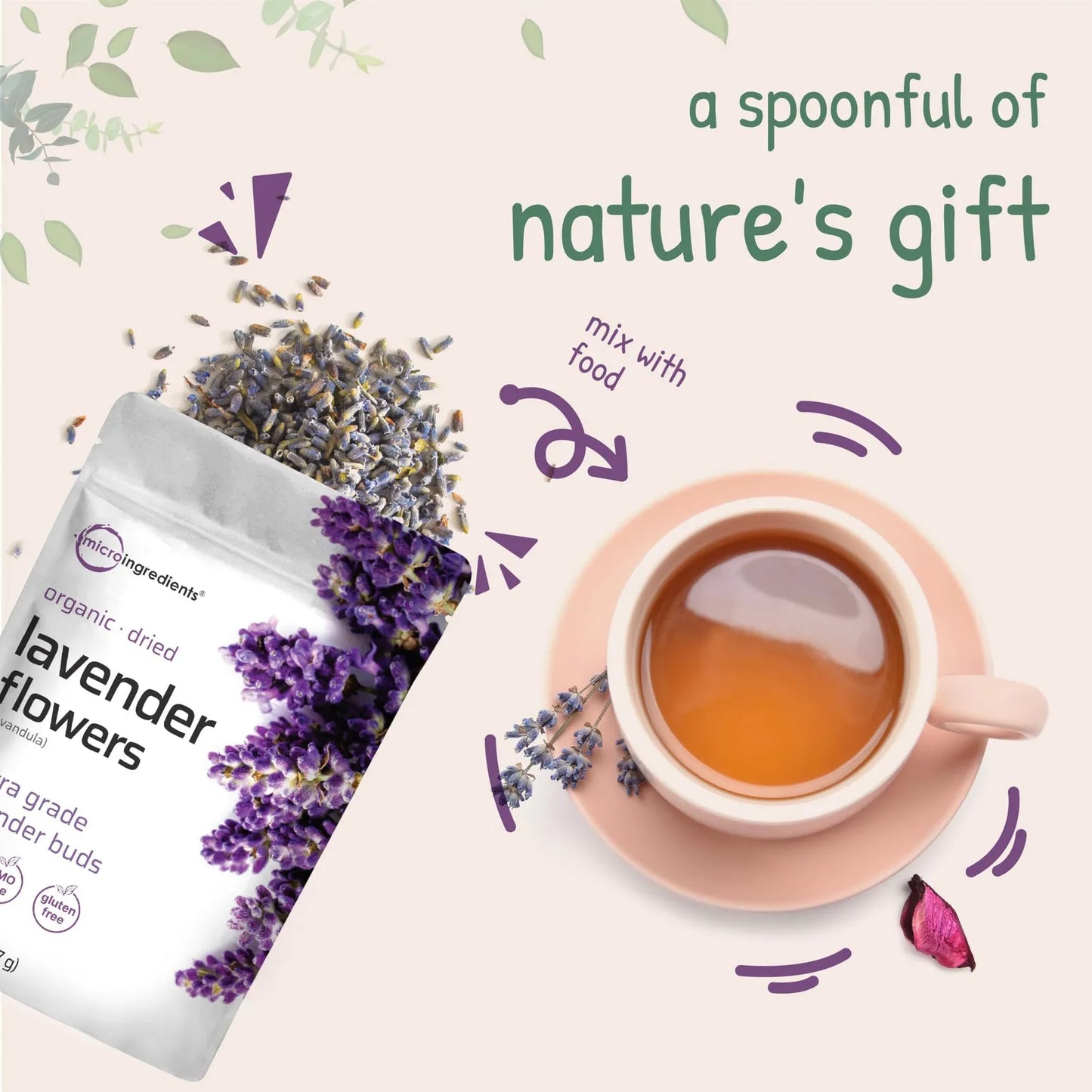 Flores De Lavanda Secas Orgánicas 907 Gramos Para Té Y Fragancia