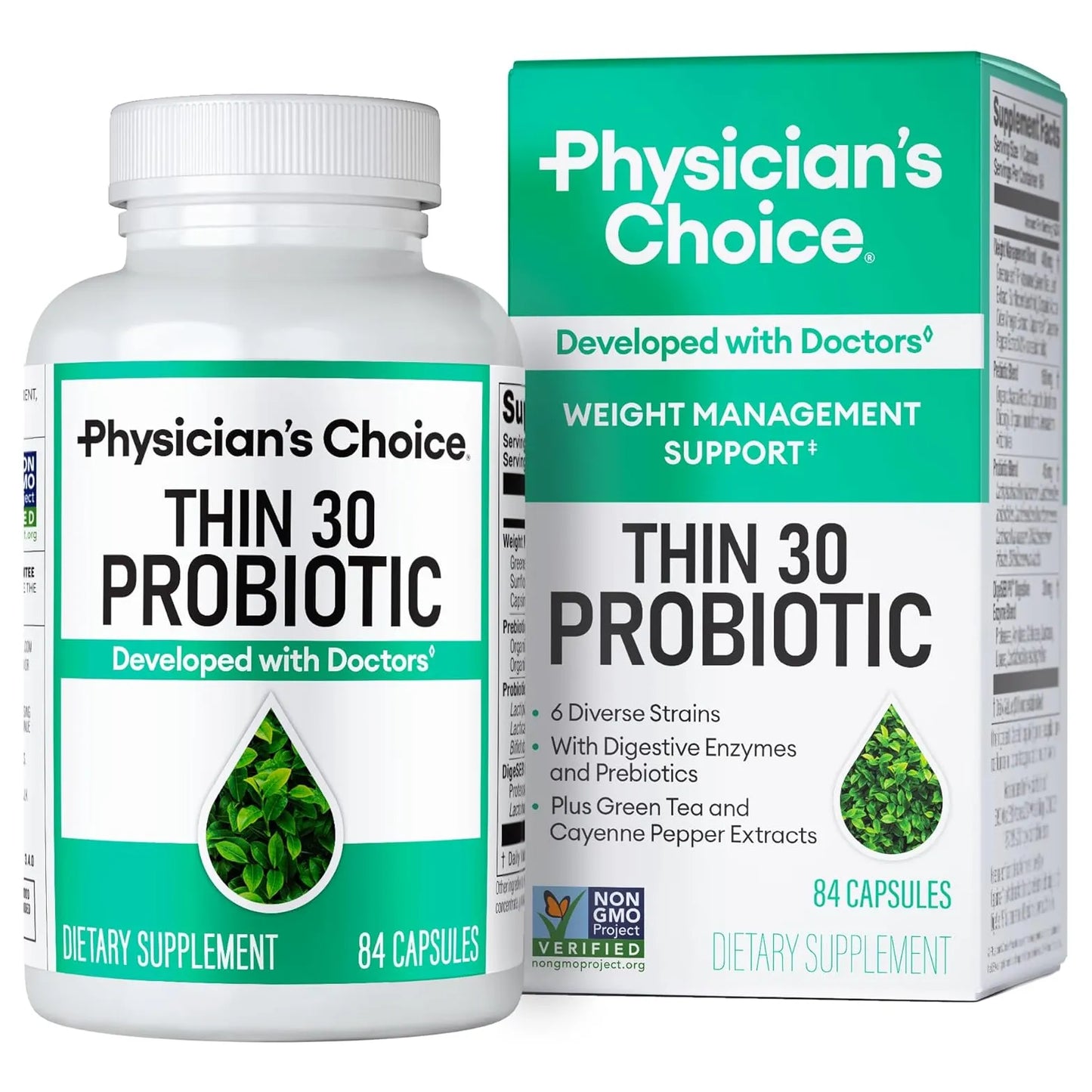 Probióticos Para Control De Peso Y Hinchazón Con 6 Cepas Y Cayena Physician's Choice