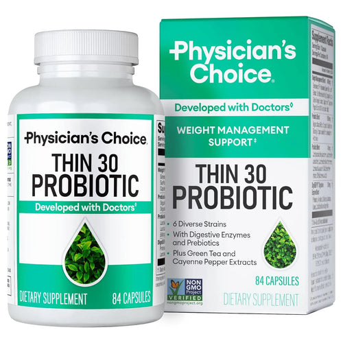 Probióticos Para Control De Peso Y Hinchazón Con 6 Cepas Y Cayena Physician's Choice