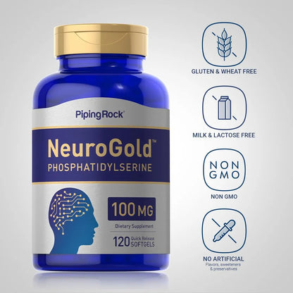 Fosfatidilserina 100mg 120 Capsulas NeuroGold Suplemento Mental Sin Gluten
