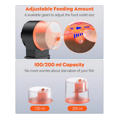 Alimentador Automatico De Peces Ajustable 200 Ml Con Temporizador Programable