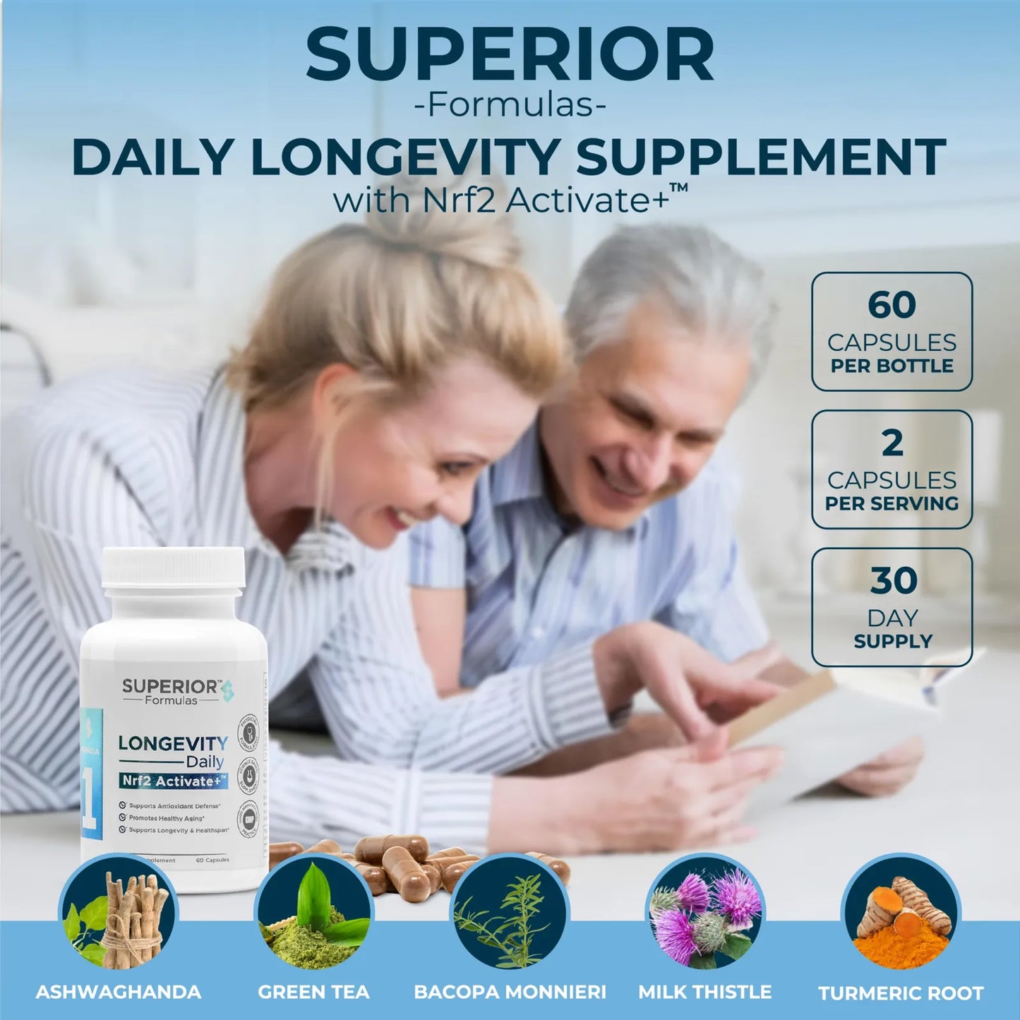 Activador Nrf2 Antioxidante Para Apoyo Celular Y Longevidad 60 Cápsulas