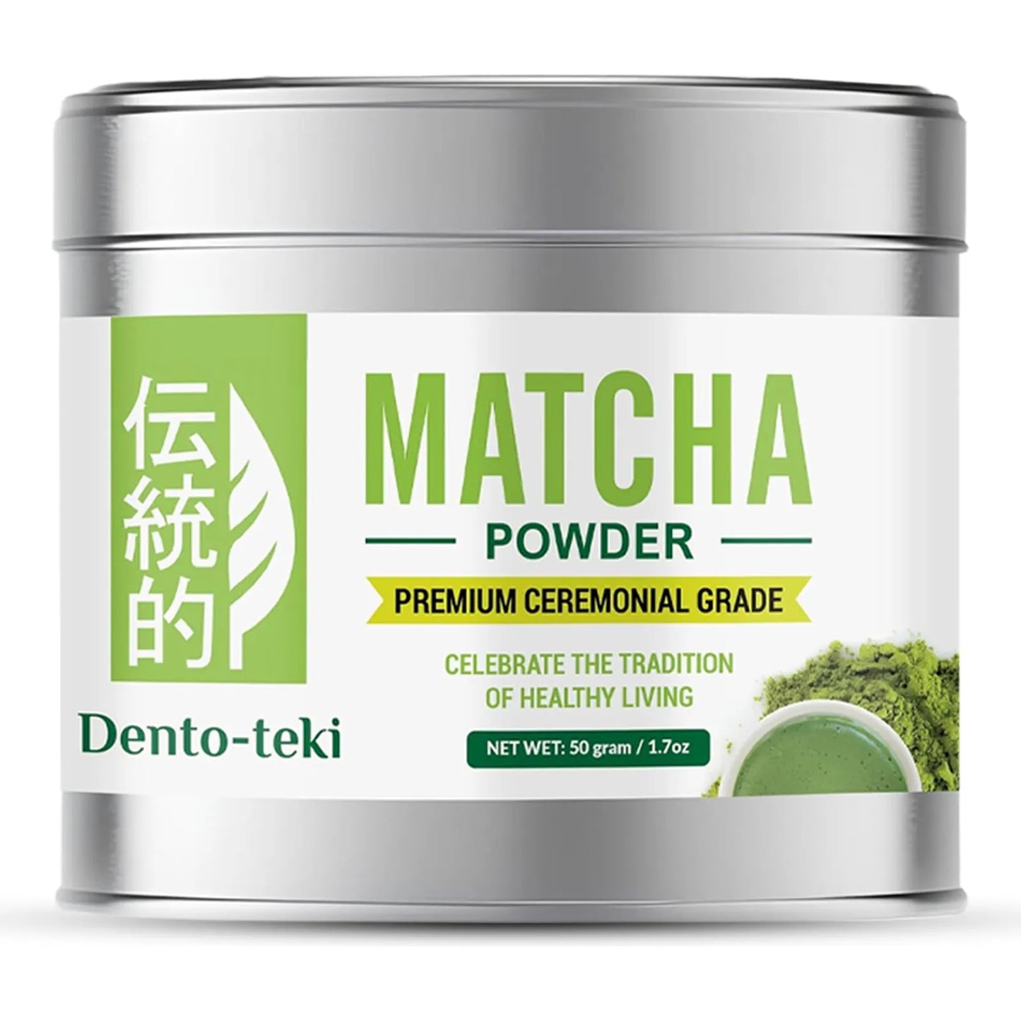 Polvo De Matcha Ceremonial Grado Premium Hojas De Té Verde Puro 1.75 Onzas Lata