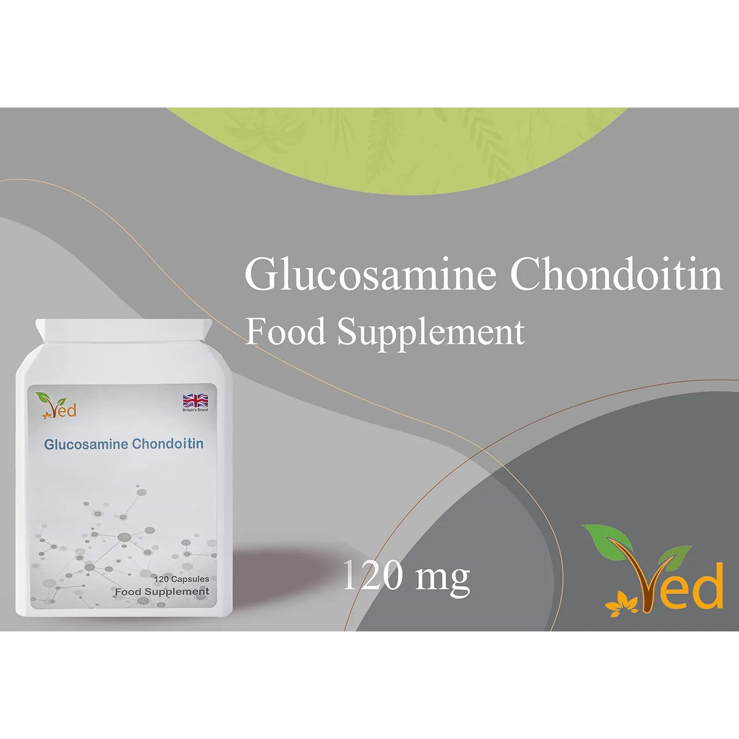 Glucosamina Condroitina Cúrcuma Vitamina C 120 Cápsulas Suplemento Articulaciones