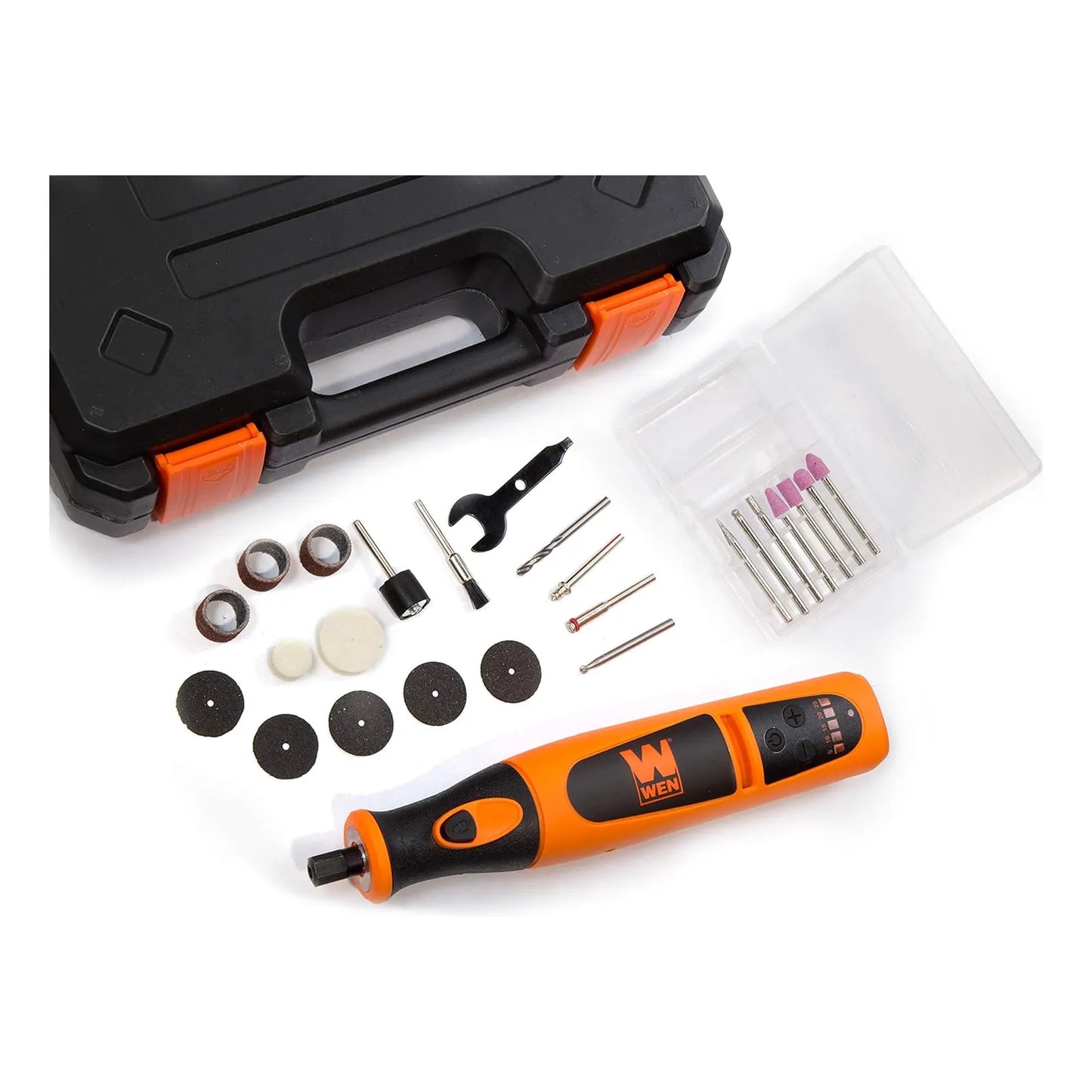 Kit Herramientas Giratorias 24 Piezas Bateria Recargable Luz LED Velocidad Ajustable