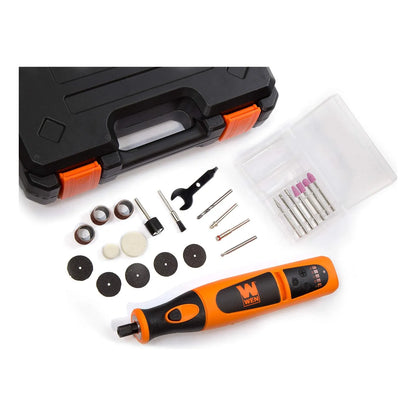 Kit Herramientas Giratorias 24 Piezas Bateria Recargable Luz LED Velocidad Ajustable