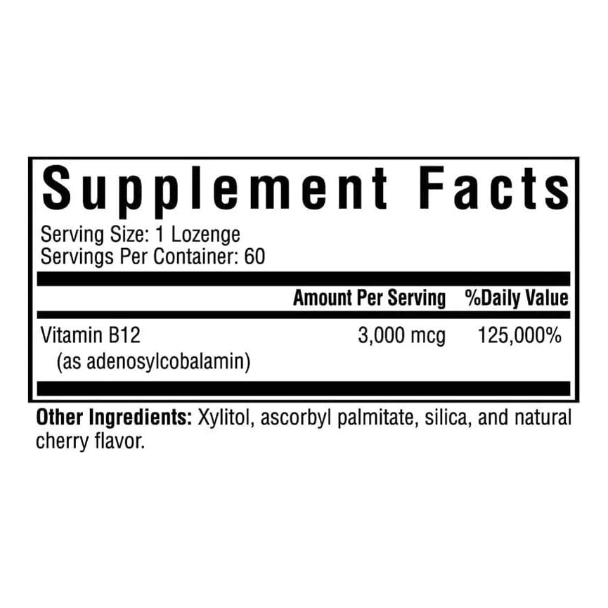 Vitamina B12 Adenosilcobalamina 3000 Mcg Energia Salud Cerebral Vegano