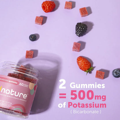 Gomitas Masticables De Potasio Puro 500 Mg Sabor Bayas Vegano Sin Gluten Kind Nature