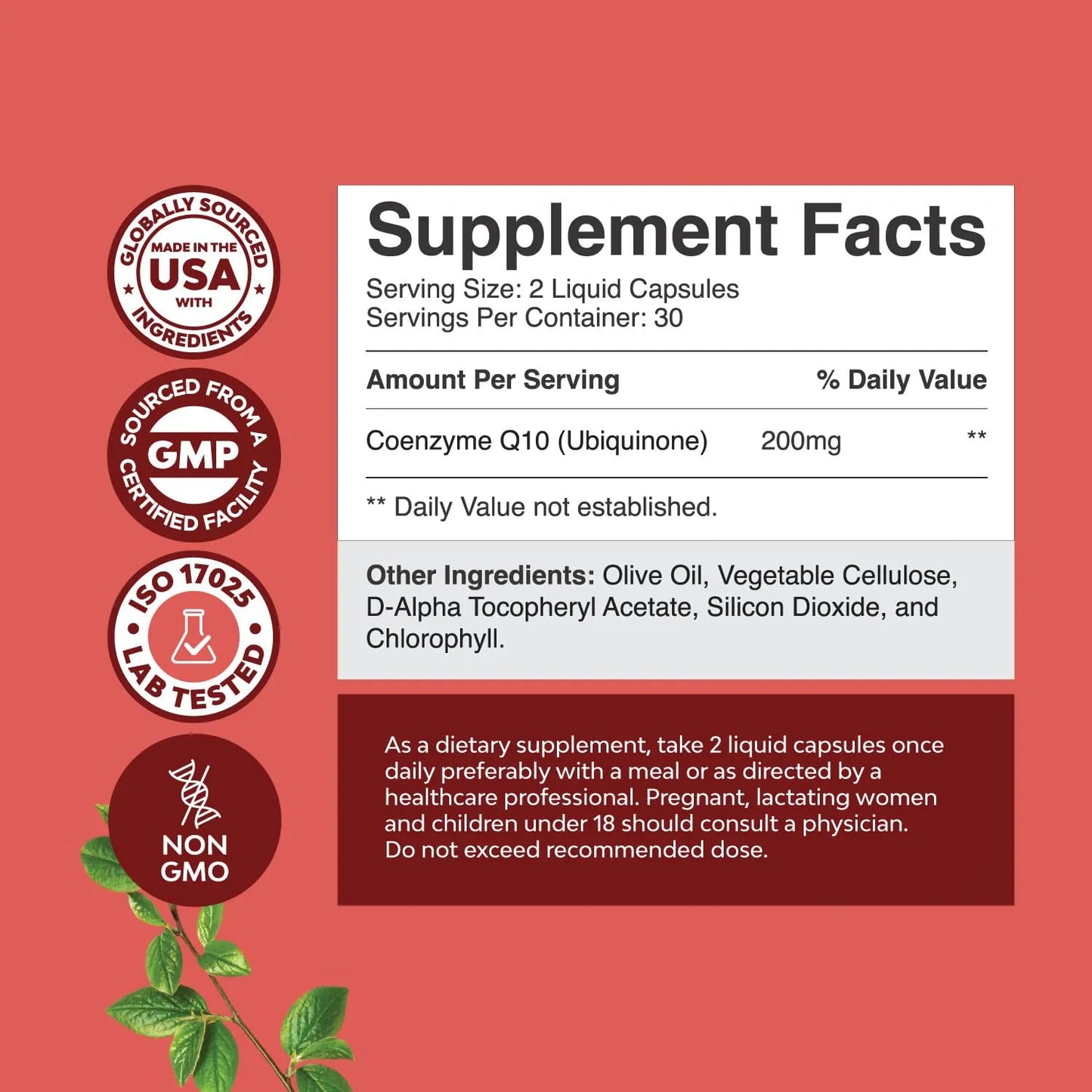Cápsulas Líquidas Coenzima Q10 200 Mg Alta Absorción Salud Cardíaca Y Energía