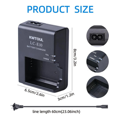 Cargador LP E10 Compatible Canon EOS Rebel T3 T5 T6 T7 T100 Carga Rapida Segura