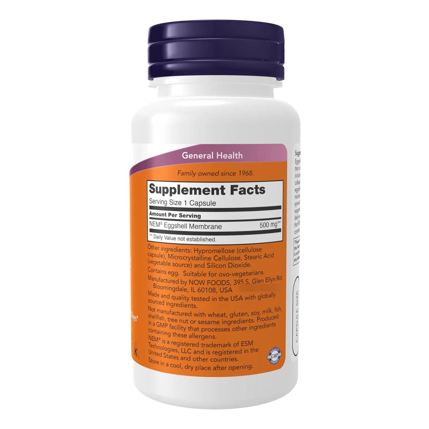 Membrana De Cáscara De Huevo 500 Mg 60 Cápsulas Vegetales Ma
