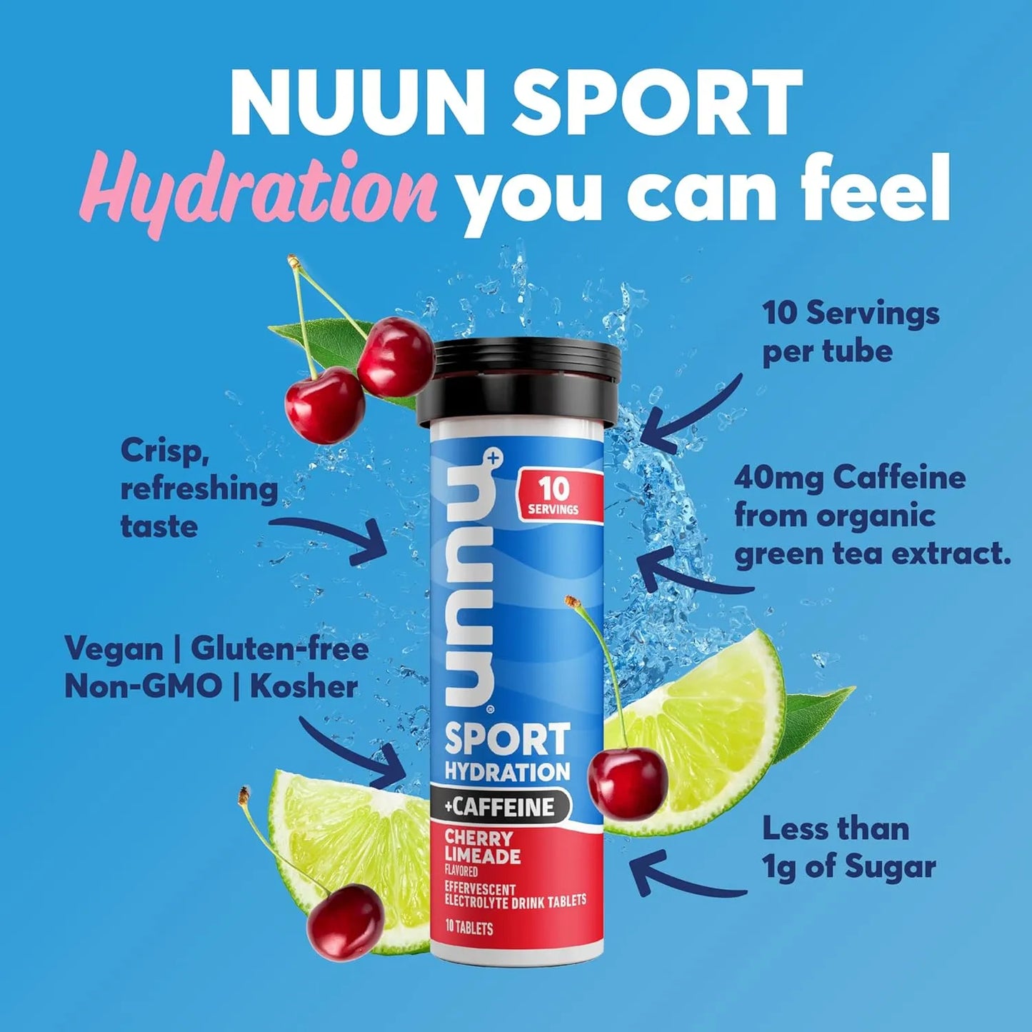 Nuun Sport Tabletas Electrolito Hidratante Energética 10 Unidades Sabor Frutal