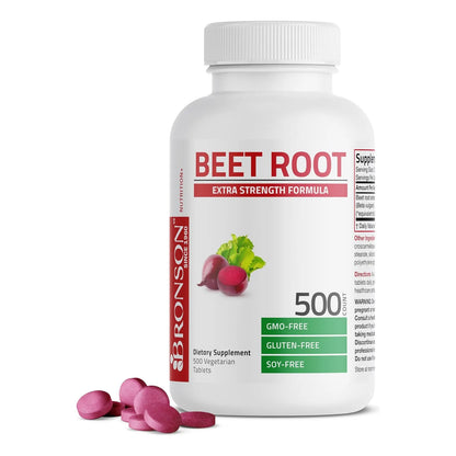 Raíz De Remolacha Extra Fuerte 2000 Mg Bronson 500 Tabletas Veganas