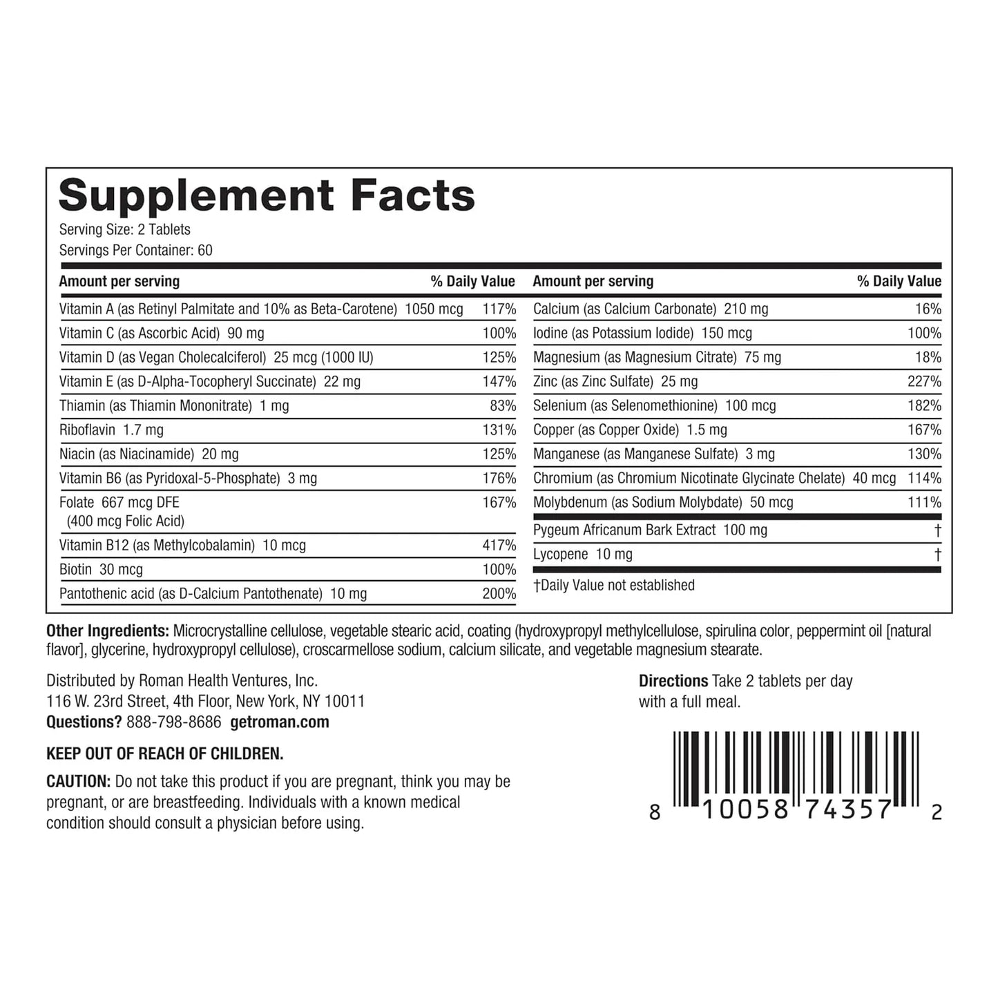 Multivitaminico Diario Para Hombres Energia Salud Cerebral Y Fisica 23 Nutrientes