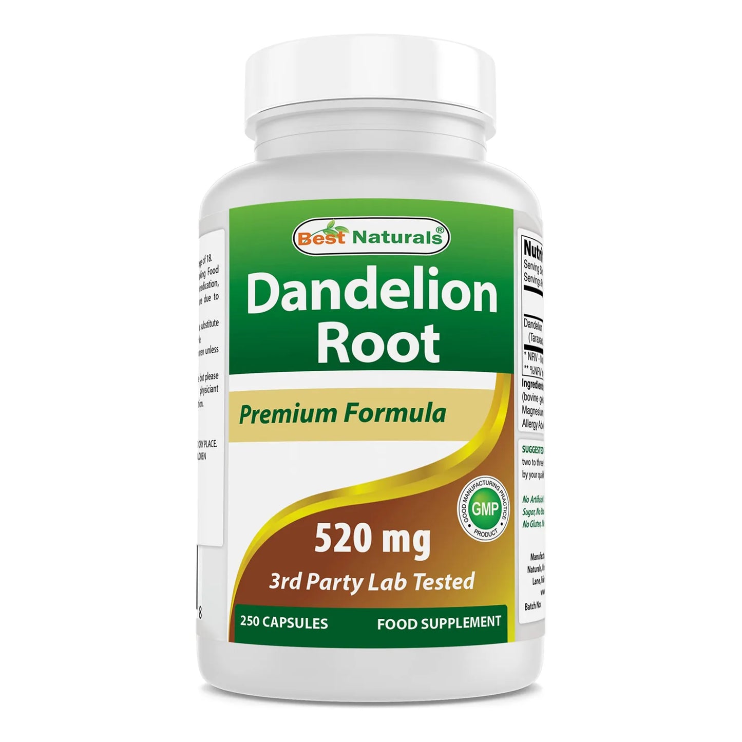 Raíz De Diente De León 520 Mg 250 Cápsulas Naturales Pura Y Eficaz