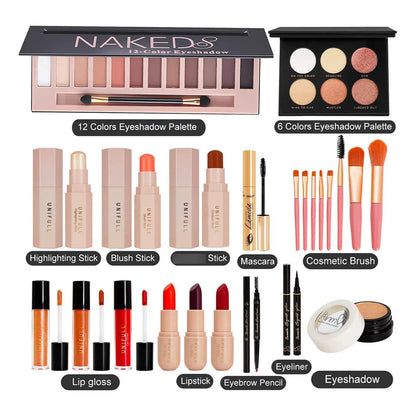 Kit De Maquillaje Todo En Uno Paleta Sombras 12 Colores + Accesorios
