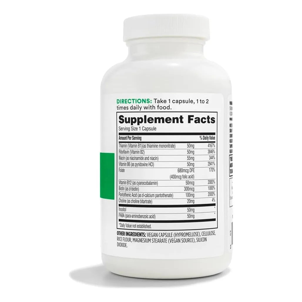 Complejo De Vitamina B50 180 Cápsulas Vegetales Energía Natural